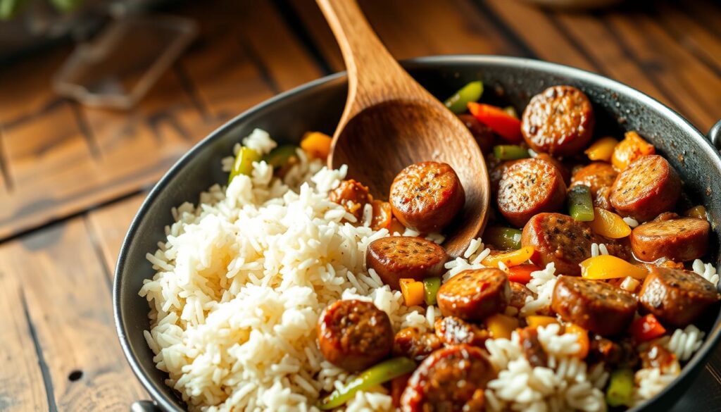 Cajun Sausage and Rice Skillet