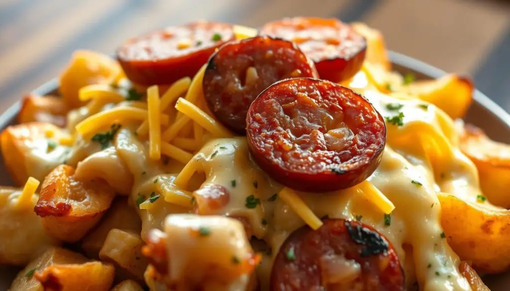 Cheesy Ranch Potatoes and Smoked Sausage